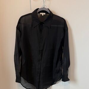 Elegant Black Sheer Blouse